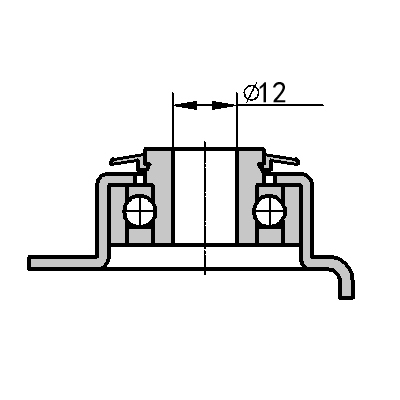 3" Orificio giratorio superior con freno PU (Negro)