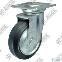 Rueda giratoria de goma con núcleo de acero de 8" (negra)