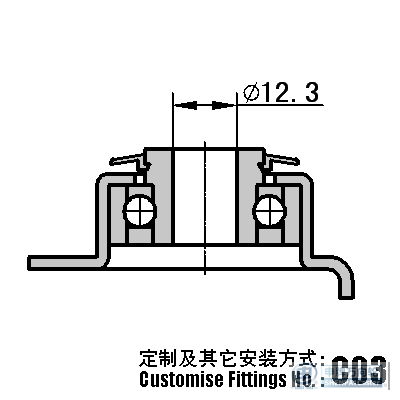 5" Orificio giratorio superior con freno TPE (Marrón)
