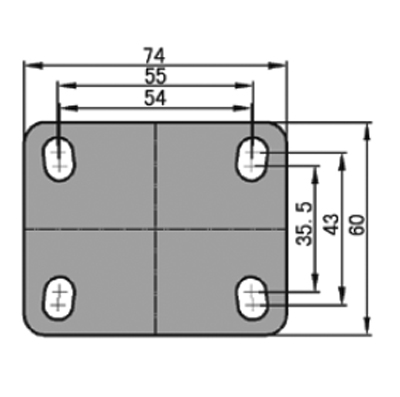 Rueda giratoria de 4" (Polvo plateado) (TPR)