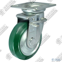 Rueda giratoria con freno de goma y núcleo de acero de 5"